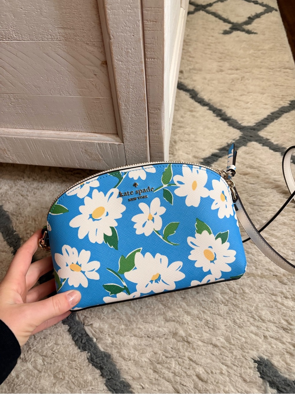 kate spade Bright Blue Daisy Crossbody with White Flowers